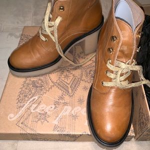 Tan Authentic Leather FreePeople Ankle Boots
